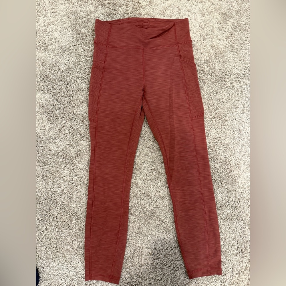 lululemon athletica Brick Red Leggings with pockets.